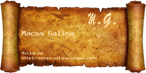 Macsa Galina névjegykártya
